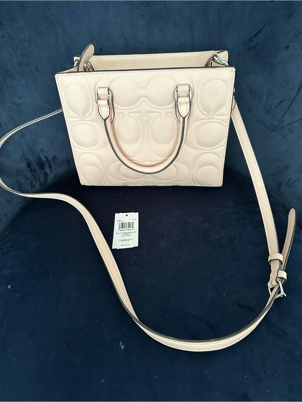 Coach Signature Maggie Embossed Leather Tote - Pale Pink